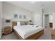 Comfortable bedroom featuring a queen bed and access to the bathroom at 4102 Breakview Dr # 30603, Orlando, FL 32819
