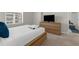 Well-lit bedroom with queen bed and a TV, featuring views of the community at 4102 Breakview Dr # 30603, Orlando, FL 32819