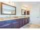 Main bathroom features dual sinks, granite countertops, and modern lighting at 442 Anessa Rose Loop, Ocoee, FL 34761