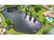 Breathtaking aerial view of a tranquil pond surrounded by lush greenery, perfect for a peaceful community setting at 6402 Beechnut Dr, Lakeland, FL 33813