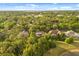 Scenic aerial view of homes nestled among mature trees in a lakeside community at 8800 Torey Pines Ter, Orlando, FL 32819