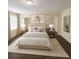 Bright main bedroom with a neutral color palette, dark wood floors, and sliding closet doors at 101 Dovetail Ct, Apopka, FL 32703