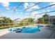 Sparkling pool surrounded by a screened enclosure, providing a perfect retreat for relaxation and enjoyment with ample space at 202 Aylesbury Ln, Davenport, FL 33837