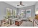 Cozy living room featuring neutral tones, natural light, and comfortable seating arrangement at 8340 Laureate Blvd, Orlando, FL 32827