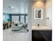 Contemporary powder room features modern fixtures, tile flooring, and a large mirror at 2240 Osprey Ave, Orlando, FL 32814