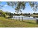 Scenic lake view with mature trees and black iron fence at 1017 American Beauty St, Orlando, FL 32818
