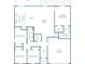 Detailed floor plan showcasing a four-bedroom, two-bath layout with an attached two-car garage at 114 Tulip Ln, Poinciana, FL 34759