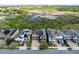 Aerial view of houses with well-kept lawns, and a natural wetland landscape nearby at 1675 Amsel Falls Park Ter, Winter Garden, FL 34787