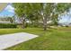 View of a sprawling backyard with mature trees and lush greenery overlooking the tranquil water at 1842 Turnbull Lakes Dr, New Smyrna Beach, FL 32168