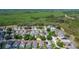 Real estate aerial view of well-maintained community homes with screened patios and lush greenery in the background at 217 Herring St, Davenport, FL 33897
