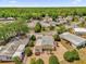 An aerial view of a charming property featuring lush landscaping and serene surroundings, perfect for tranquil living at 220 Palmer Park Ln, Davenport, FL 33897