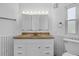 Bathroom with vanity and ample lighting above the sink, hexagon tile detail at 220 Palmer Park Ln, Davenport, FL 33897