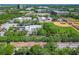 Aerial view featuring lush green trees, a baseball park, and multiple commercial buildings at 2329 Shadow View Cir # 2329, Maitland, FL 32751
