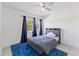 Cozy bedroom with large windows, plush blue rug, and stylish decor at 239 Longhirst Loop, Ocoee, FL 34761