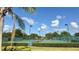Well-maintained tennis courts surrounded by lush greenery and palm trees under a bright blue sky at 239 Longhirst Loop, Ocoee, FL 34761