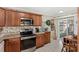 Well-equipped kitchen with stainless steel appliances, granite countertops, and convenient access to the outdoors at 3192 Running Deer Path, Kissimmee, FL 34746