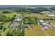An aerial view capturing the community's commercial area, pool, golf course, and surrounding green spaces at 7130 Forty Banks Rd, Harmony, FL 34773