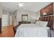 Spacious bedroom boasting vaulted ceiling, wood floors, and ample natural light at 7130 Forty Banks Rd, Harmony, FL 34773