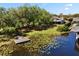 Scenic aerial view of a waterfront property with a lush backyard, private dock, and tranquil lake access at 8616 Port Said St, Orlando, FL 32817