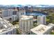 Captivating aerial view of downtown Orlando showcasing urban living by a lake at 100 S Eola Dr # 1102, Orlando, FL 32801