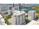 An aerial view of downtown Orlando buildings with a pool at 100 S Eola Dr # 1102, Orlando, FL 32801