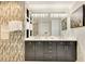 Luxurious bathroom with a walk-in shower, dual sinks, and stylish lighting at 100 S Eola Dr # 1102, Orlando, FL 32801