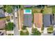 Aerial shot showcasing the home's location, roof, backyard pool, and proximity to neighborhood amenities at 11209 Taeda Dr, Orlando, FL 32832
