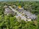 Aerial view showcasing the home's location within a lush, green neighborhood at 116 Hurst Ct, Deland, FL 32724