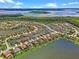 Aerial view of a lakeside community boasting homes with pools and verdant landscaping at 1712 Boat Launch Rd, Kissimmee, FL 34746