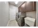 Well-lit laundry room with modern appliances, plenty of cabinet space, and tile flooring at 3281 Saloman Ln, Clermont, FL 34711