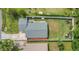 Aerial view of the home showcasing the backyard, patio, and surrounding neighborhood at 5345 Sunrise Blvd, Orlando, FL 32803