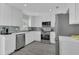 Modern kitchen featuring stainless steel appliances, sleek countertops, and white cabinetry at 5345 Sunrise Blvd, Orlando, FL 32803