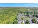 An aerial perspective captures houses bordering a forest, showcasing the privacy and abundant trees at 9999 Shadow Creek Dr, Orlando, FL 32832