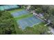 Aerial view of well-maintained community basketball courts with lush green surroundings at 13118 Honey Locust Dr, Orlando, FL 32828