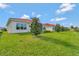 A well-manicured lawn with views of neighboring homes with red tile roofs at 2335 Symphony Cir, St Cloud, FL 34771
