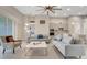 Bright open living room with tile flooring, modern furnishings, and seamless kitchen access at 2335 Symphony Cir, St Cloud, FL 34771