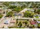 An aerial view of a new construction home in a suburban neighborhood showcases its placement and surroundings at 2596 Sw 146 St, Ocala, FL 34473