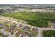 Aerial view of a residential neighborhood with lush greenery and a nearby lake at 350 Black Springs Ln, Winter Garden, FL 34787