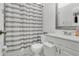 This bathroom features modern fixtures, and a shower with updated tile at 4646 Old Road 37, Lakeland, FL 33813
