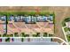 Overhead view of townhomes, each with a screened pool area and well-kept grounds at 8969 Stinger Dr, Davenport, FL 33896