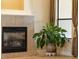 Cozy fireplace in the living room, complemented by natural light and tasteful decor at 9178 Panzani Pl, Windermere, FL 34786