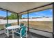 Screened in patio with table and view of yard at 1065 Jason Ridge Ct, Kissimmee, FL 34747
