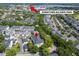 Aerial view of the property with a location marker and a reference to Downtown Baldwin Park at 1068 Lake Baldwin Ln, Orlando, FL 32814