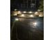 Inviting stone pathway and steps adorned with lights leading to the home's entrance at night at 1621 Highland Dr, Longwood, FL 32750