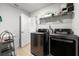 Laundry room equipped with modern appliances and storage shelving at 1645 Denali St, Davenport, FL 33837