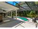 Screened-in pool area featuring a covered patio with ample seating and a view of the surrounding landscaping at 1710 Alvarado Ct, Longwood, FL 32779