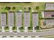 Aerial view showing multiple properties with well-maintained lawns and driveways at 2907 Sime St, New Smyrna Beach, FL 32168