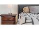 Bedroom details, bedside table and bed at 2907 Sime St, New Smyrna Beach, FL 32168