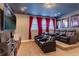 Home theater with plush seating, a large screen, and recessed lighting at 321 Falls Dr, Kissimmee, FL 34747