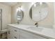Bathroom with double sinks and modern mirrors at 3994 Irma Shores Dr, Orlando, FL 32817